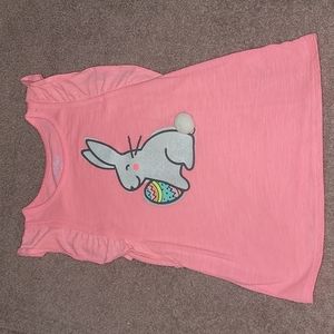 Fuzzy Bunny and Easter Egg Ruffle Sleeve Tee 6x